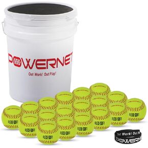 PowerNet Softball Batting Practice Equipment, Softball Training Equipment, Bucket of Softballs, Weighted Softballs, Flexi Soft Balls, Crushers, 11" & 12" Softballs