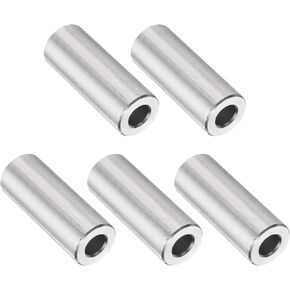 uxcell 5Pcs Aluminum Spacer 1/2" OD x 1/4" ID x 13/16" Length Screw Standoff Bushing Plain Finish Unthreaded Round Metal Spacer for 1/4" ID Screws Bolts and Rods, Silver