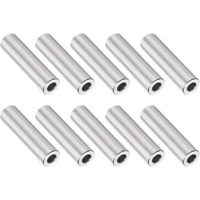 uxcell 10Pcs Aluminum Spacer 1/2" OD x 1/4" ID x 11/16" Length Screw Standoff Bushing Plain Finish Unthreaded Round Metal Spacer for 1/4" ID Screws Bolts and Rods, Silver