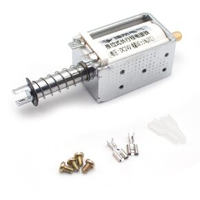 60MM/100MM Long Stroke Electromagnet Thrust 15KG Push-Pull Electromagnet DC 12V/24V Self-Reset (DC 24V, 100MM Long Stroke)