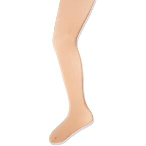 Capezio Girls' Ultra Soft Self Knit Waistband Tight,Light Tan, One Size (8-12)