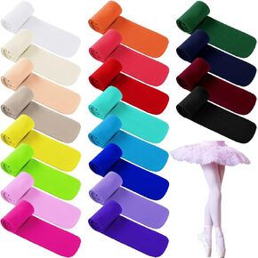Handepo 20 Pairs Girls Ballet Tights Toddler Dance Footed Tights Soft Ballet Tights Soft Elasticity Tights Bulk School Uniform Stockings Costume