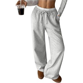 Floerns Girl's Drawstring Waist Track Pants Colorblock Straight Leg Athletic Sweatpants