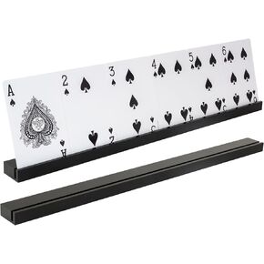 Playing Card Holders 13.4 Inches Clear Acrylic Solid Card Holder for Playing Card Games (2 pcs., Clear)