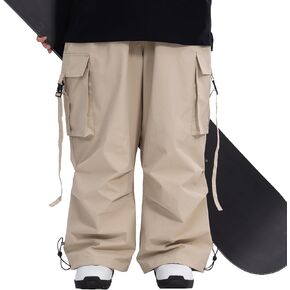 SNOWVERB Womens Mens Winter Warm Snow Baggy Waterproof Snowboard Pants Cargo Loose Fit Insulation Ski Pants