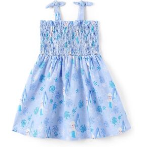 Disney Princess Toddler Girl Dress Bow Strap Smocking Sundress 2-6 Years