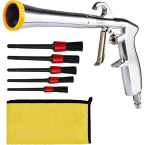 B4B BANG 4 BUCK Car Cleaning Gun, Blow Gun with Brush, Cleaning Cloth, 5pcs Detail Cleaning Brushes for Dust Cleaning Car Detailing
