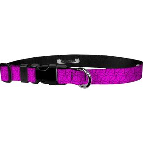 Dog Collar - Patterned Adjustable Pet Collars - 3/4 Inch Wide, Medium, Modern Pink