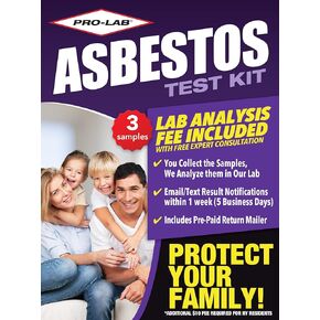Asbestos Test Kit - You Collect The Samples (3 pk), We Analyze Them. Emailed Results Within 1 Week (5 Business Days) Includes Return Mailer and Expert Consultation. Lab Fees Included