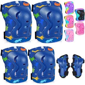 Knee Pads for Kids 3-5-8 Years Protective Gear Set Toddler Knee and Elbow Pads Wrist Guards with Drawstring Bag Adjustable Knee Pads Set Skateboard Scooter Skates Pads