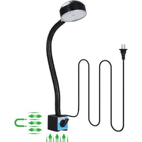 LED Magnetic Work Light with Flexible Gooseneck, 20W 2000 Lumens 6500K 110V US Plug, Machine Lathe Light with On/Off Magnetic Base for Work Bench, Sewing Machine, Lathe Workbenches in Kuwait