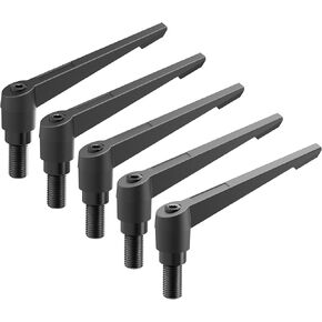 3PCS Clamping Lever Handles, M8 x 70mm Male Thread, Adjustable Quick Release Locking Rotating Screw Bolt Stud Knobs Apply for Lathe Machinery, Black