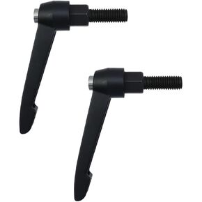 M12 x 30mm/1.18" Handle Adjustable Clamping Lever Thread bolt Knobs Rotating Screw Locking Push Botton Ratchet Male Handle - 2pcs