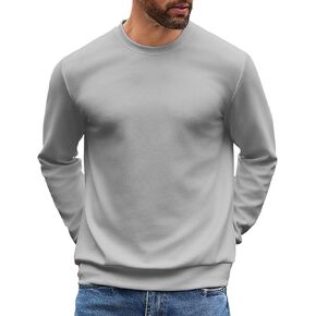 COOFANDY Mens Crewneck Sweatshirts Long Sleeve Basic Pullover Shirts Twill Textured Soild Casual Tops