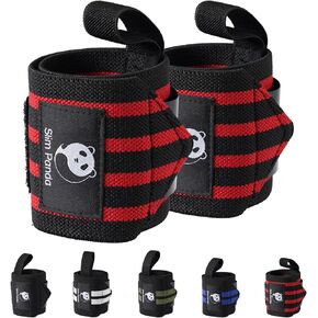 Slim Panda Weightlifting Wrist Wraps- Upgraded Wrist Support with Heavy Duty Thumb Loop for Powerlifting, Bodybuilding, and Weight Lifting Men & Women