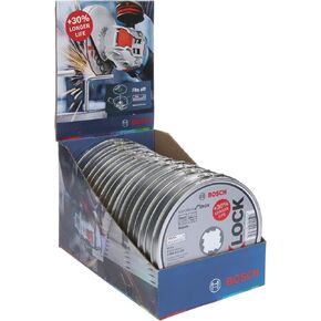 Bosch Professional 2608619267 Pack of 10 Straight Cutting Disc Standard (for INOX, X-Lock, Diameter 125 mm, Bore Diameter 22.23 mm, Thickness 1 mm)