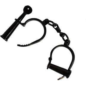 Replica Colonial Prisoner Shackles Medieval Handcuffs Iron Jailers Halloween Prop, Pirate Handcuffs
