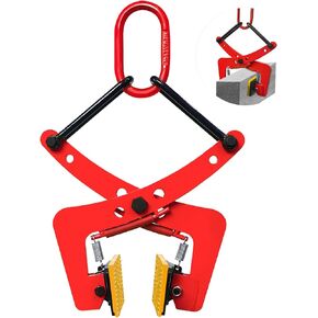 Granite Lifting Clamp 6", 350kg Stone Lifting Clamps 40mm-180mm, Vertical Stone Clamps, Heavy Duty Stone Carrying Clamps for Lifting Transporting Concrete Block Granite Slab Stone Slab (Red)