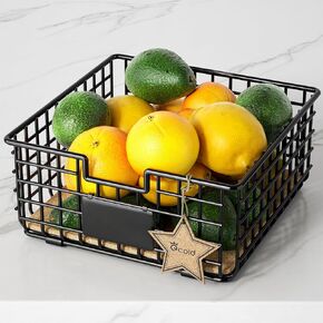Wire Storage Baskets for Organizing, Kitchen Storage and Organizer with Removable Cork Liner, Household Counter Organizer Baskets for Pantry, Cabinets, Shelf, Laundry, Bathroom