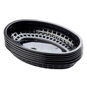Tablecraft Oval Classic Basket Black 9.3125"x6.1875"x1.875" Polyethylene (High Density - HDPE) Pack of 6