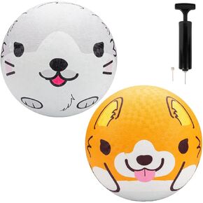 SCS Direct Gaga Ball Playground Balls (8.5 inches) w Air Pump- Durable Rubber Pack for Recess Dodgeball, Kickball, Gagaball Official Play & School -Fun Outdoor Toys & Gifts for Kids