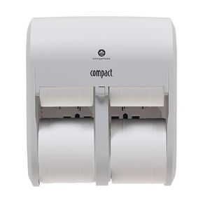 Compact 4-Roll Quad Coreless High-Capacity Toilet Paper Dispenser by GP PRO (Georgia-Pacific), Faux Stainless, 56746A, 1 Dispenser