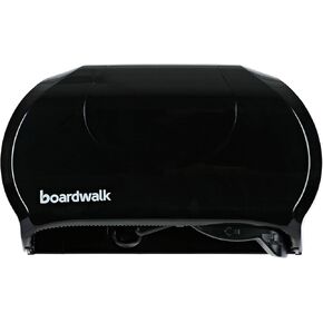 Boardwalk R3670BKBW 13 in. x 6.75 in. x 8.75 in. Standard Twin Toilet Tissue Dispenser - Black
