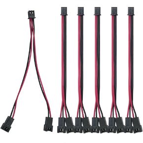 4PCS 3D Printer Accessories Motherboard Cooling Fan One Drag Two Parallel Cable XH2.54 Header Terminal Connector Cable Motherboard Y Splitter Extension Extension Connector Cable