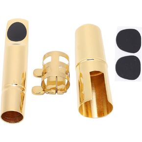 Tgoon Brass Sax Mouthpiece, Tenor Saxophone Mouthpiece Metal Sax Mouthpiece Lightweight Smooth for Concert for Practice(6 breaths)