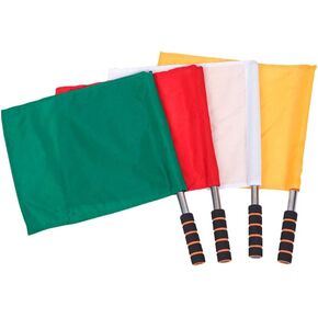 BESPORTBLE Sports Referee Flags Sports Training Flag Linesman Signal Flags Solid Flag with Stainless Steel Pole Stick 4pcs