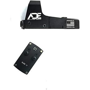 ADE RD3-006x Green Dot + Rear Sight Optic Mounting Plate/Adapter for All Glock (Non-MOS, Non-Aftermarket Slide) Standard Models, Canik TP9SF and Taurus GX4, G3C & G3 with Factory Steel Sights Pistol