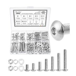 Mr. Pen- Nuts and Bolts Assortment Kit, 228 pcs, Stainless Steel, M5 Screws (7 Sizes 8-30mm)Button Head Socket Cap Screws Assorted Nuts and Bolts Nut Bolt and Washer Assortment Bolt and Nut Assortment