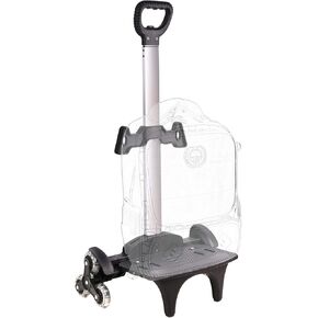 Backpack Trolley, Wheeled Cart Aluminum Alloy, Folding Trolley Cart for Schoolbag, 6 Wheels Luggage Cart