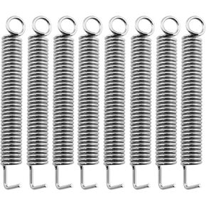 8PCS 70mm Silver Steel Noiseless Tremolo Spring Electric Guitar Vibrato System Hook Spring Single Rocker Bridge Suspension Spring String Puller Plate Rocker Spring