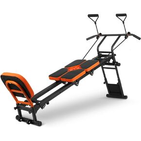 ONETWOFIT Multifunctional Indoor Home Gym Workout, Foldable Total Full Body Strength Training Fitness Exercise Equipment, All in one Workout Station with 4 Resistance Levels Over 80 Exercise Options