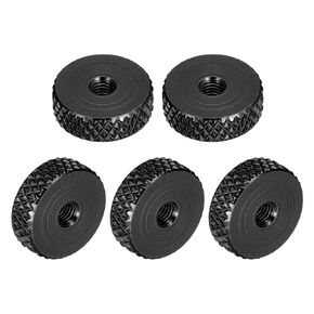 uxcell 20Pcs Flat Knurled Thumb Nuts, M4x14 x 4 mm Pass Hole Nut, Aluminum Alloy Diamond Knurled Nut Flat Head Through Hole Lock Adjusting Nuts for 3D Printer, Red