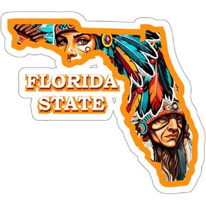 Florida State Sticker Travel Weatherproof Souvenir Decal Vinyl Small Waterproof for Water Bottle Mug Passport Notebook Laptop Computer Phone Car Stickers Size 4" ID44990