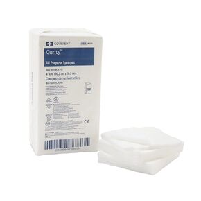 Covidien 9024 Curity Non-Woven All-Purpose Sponge, Non-Sterile, 4" W x 4" D 4-Ply, (Pack of 200)