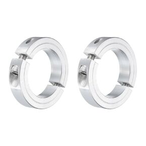 uxcell 2Pcs Double Split Clamp-On Shaft Collar for 2" Shaft, Two-Piece Clamping Collar 3" OD, 11/16" Thickness, Aluminum Alloy Set Screw Split Collar Clamp