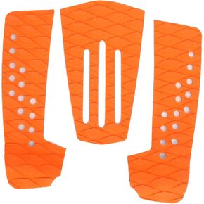 VGEBY 3 Piece EVA Surfboard Deck Traction Pads with Closed Bubble Structure, ‑Proof Surf Deck Mat for Skimboard Longboard Accessories(Orange) Toysandgames Surf Sailing