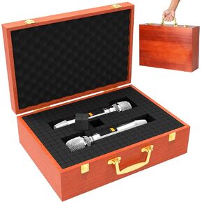 14 Inch Microphone Case, Hard Carrying Case with Customizable Foam, Portable Storage Case, Equipment Protector Case for Wireless Mic System & Camera Gear, 14.6" x 10.6" x 4.7"