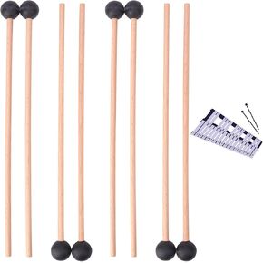 2 Pair Blue Marimba Mallets - Professional Marimba Mallets Set with Yarn Mallets and Birch Handle, Medium Hard Mallets, Ideal for Marimba, Xylophone, Vibraphone, Percussion Instruments