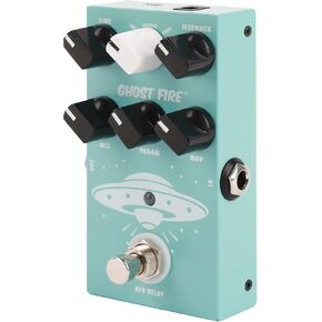 GHOSTFIRE Guitar Delay Pedal for Pedal Boards,9 Different Delay Effects for Electric Guitar, Bass,Tape,True Bypass (UFO Delay)