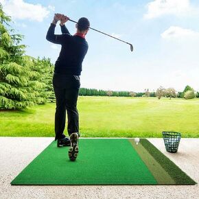 Golf Practice Mat, Golf Mats Practice Indoor Golf Hitting Mats Golf Precision Pro Swing Mat Golf Mat Outdoor - 5x4 Ft Thickened Dual-Turf Golf Mats Ideal Golf Training Set for Beginer