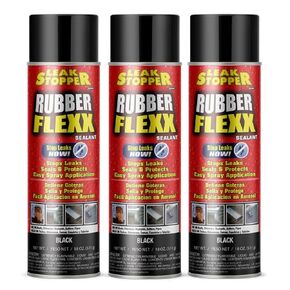 Leak Stopper Rubber Flexx – Waterproof Repair & Sealant Spray - Point & Spray to Seal Cracks, Holes, Leaks, Corrosion & More | Black – 1 Bottle 18oz