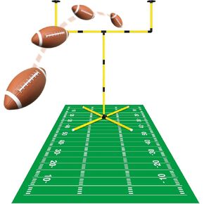 Football Field Goal Post Set Football Kicking Field Goal Post with Football Plastic Track Football Party Supplies for Football Birthday Party Outdoor Indoor Sports Day Backyard Game