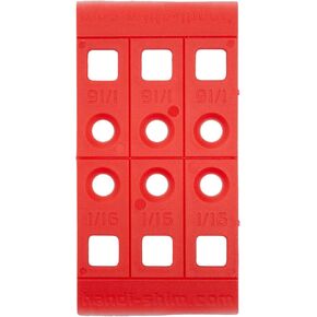 HS116100RD Plastic Construction Shims/Spacers, 100 Pack, 1/16-Inch, Red