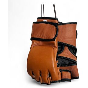MMA Gloves | PRO Version | 100% TAN Leather Vintage Training Boxing | Retro by GEOFFREY