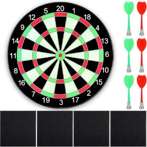 Magnetic Dart Board with 24x24x0.5 Inch Large Felt Dart Board Wall Protectors with 6 Pcs Magnetic Darts for Adults Suitable for Outdoor Indoor Party Christmas Office Home (Black)