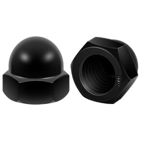 #8-32 Hex Head Acorn Cap Nuts, 304 Stainless Steel 18-8 Black Coating Acorn Nuts, Hex Drive, Black Finish, 50 PCS